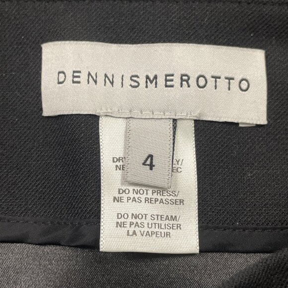 Dennis Merotto Womens Black Textured Hem Asymmetrical Zip Pencil Skirt Size 4 - Picture 6 of 7